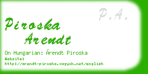 piroska arendt business card